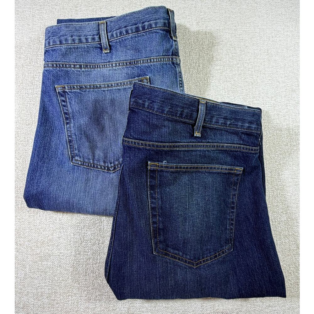Lot of 2 Cremieux Mens 44x30 Blue Relaxed Fit 5 Pocket Denim Jeans Casual Wear